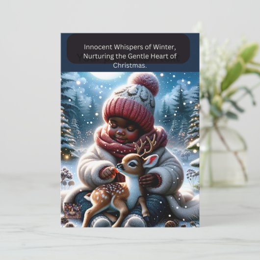 Onschuldige fluisteringen van de winter, het koest feestdagenkaart (Staand voorkant)