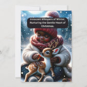 Onschuldige fluisteringen van de winter, het koest feestdagenkaart (Achterkant)