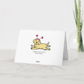 Onschuldige gele labrador puppy Valentijn Feestdagen Kaart (Achterkant)