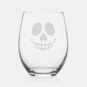 Onschuldige glimlach. wijnglas zonder voet (Achterkant)