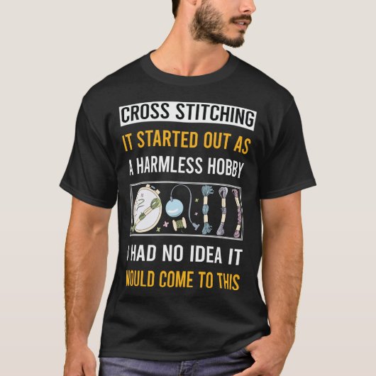 Onschuldige Hobby Cross Stitching T-shirt (Voorkant)