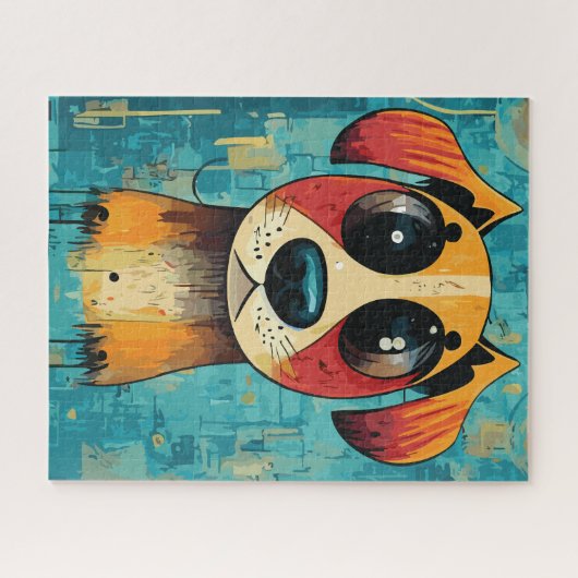 Onschuldige hond legpuzzel (Horizontaal)