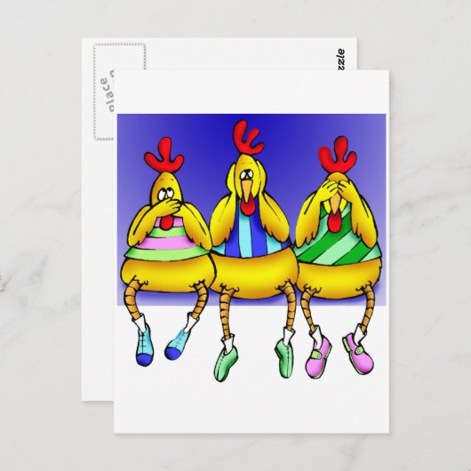 Onschuldige kippen briefkaart (Voorkant / Achterkant)