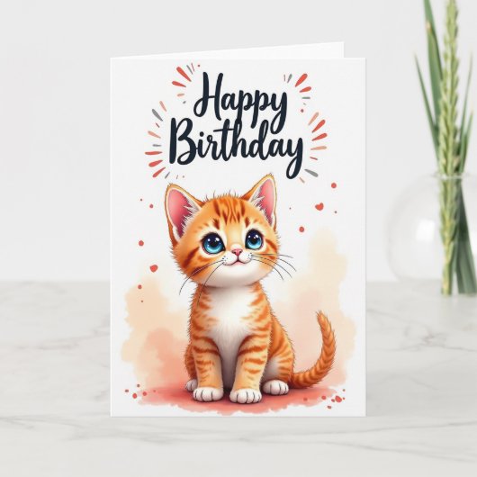 Onschuldige Kittens Verjaardagskaart Kaart (Voorkant)