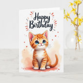 Onschuldige Kittens Verjaardagskaart Kaart (Gele Bloem)