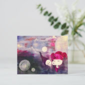 onschuldige kussen briefkaart (Staand voorkant)