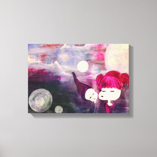 onschuldige kussen canvas afdruk (Voorkant)