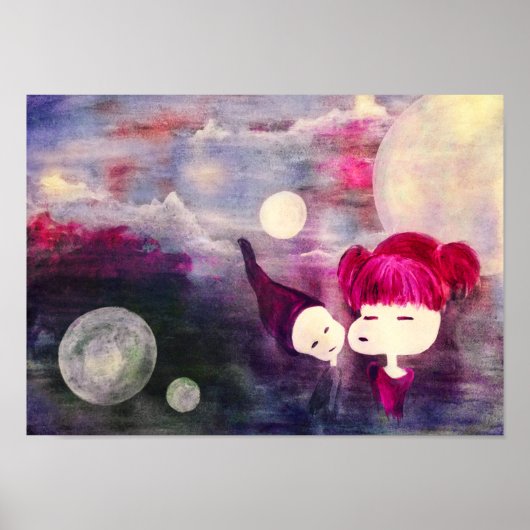 onschuldige kussen poster (Voorkant)