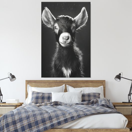 Onschuldige monochromatische minimalistische Baby  Canvas Afdruk (Insitu (Slaapkamer))