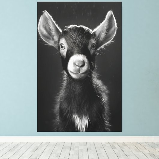 Onschuldige monochromatische minimalistische Baby Canvas Afdruk (Insitu (Houten vloer))