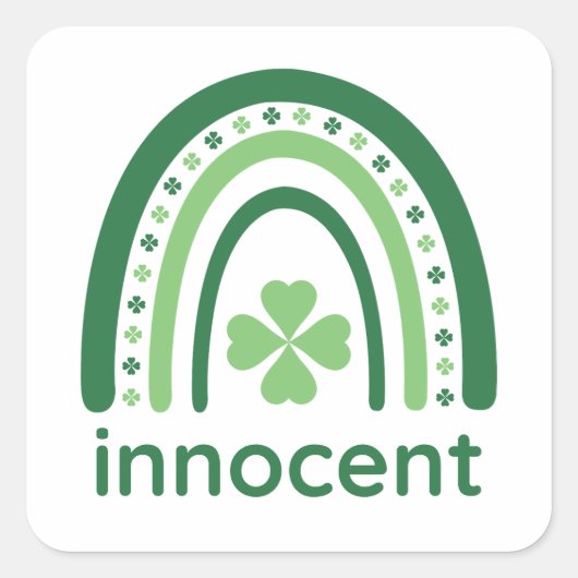 onschuldige naam Clover Boho Rainbow Vierkante Sticker (Voorkant)