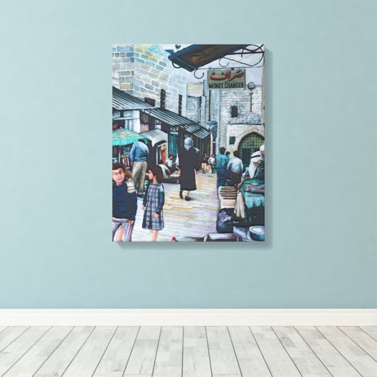 Onschuldige ogen van het oude Jeruzalem Canvas Afdruk (Insitu (Houten vloer))