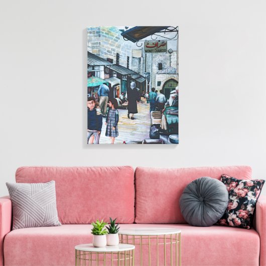 Onschuldige ogen van het oude Jeruzalem Canvas Afdruk (Insitu (Woonkamer))