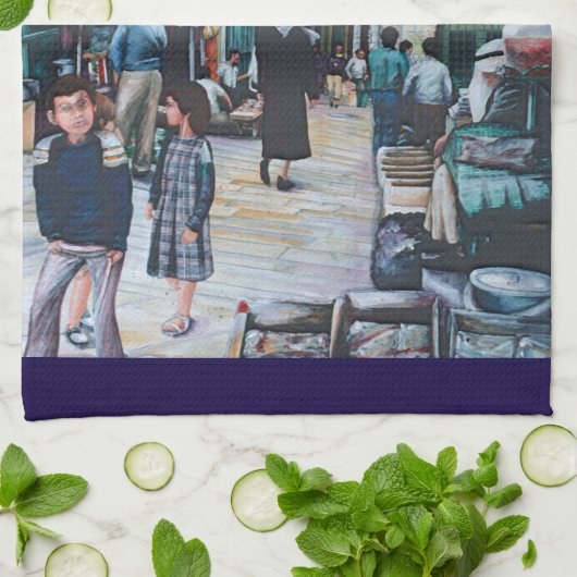 Onschuldige ogen van het oude Jeruzalem Theedoek (Gevouwen)