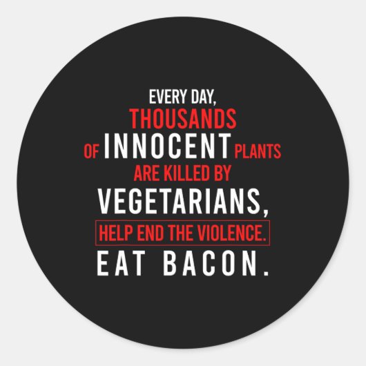 Onschuldige Planten worden vermoord Ronde Sticker (Voorkant)