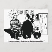Onschuldige veroordeelde, camera focus, grappige V Briefkaart (Voorkant)