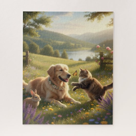 Onschuldige vriendschap in de omarming van de natu legpuzzel (Verticaal)