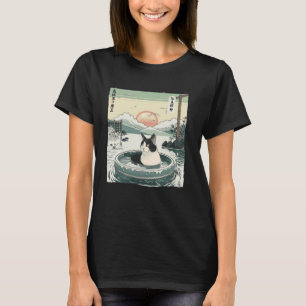 Onsen Bath Kitten Pet Lover Japanese Art Schattige T-shirt