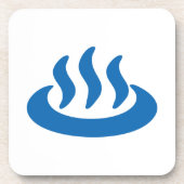 Onsen ♨ Hot Spring 温 泉 Japans teken Bier Onderzetter (Voorkant)