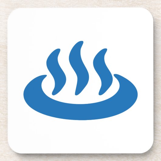 Onsen ♨ Hot Spring 温 泉 Japans teken Bier Onderzetter (Voorkant)