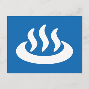 Onsen ♨ Hot Spring 温 泉 Japans teken Briefkaart