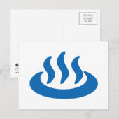 Onsen ♨ Hot Spring 温 泉 Japans teken Briefkaart (Voorkant / Achterkant)