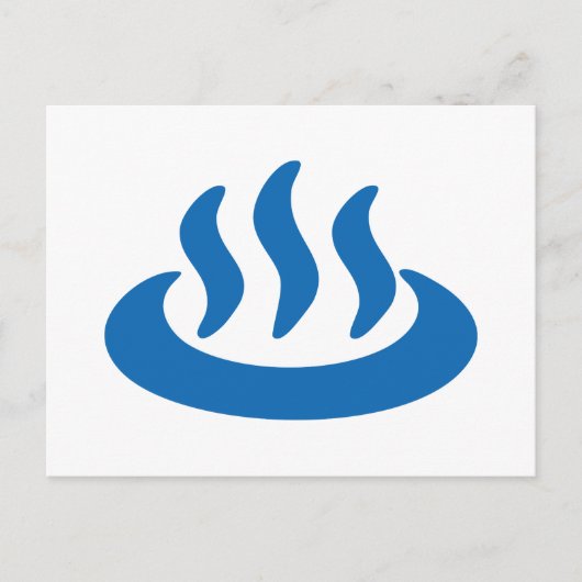 Onsen ♨ Hot Spring 温 泉 Japans teken Briefkaart (Voorkant)