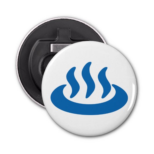Onsen ♨ Hot Spring 温 泉 Japans teken Button Flesopener (Voorkant)