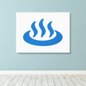 Onsen ♨ Hot Spring 温 泉 Japans teken Canvas Afdruk (Insitu (Houten vloer))