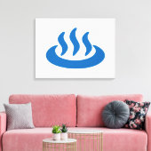 Onsen ♨ Hot Spring 温 泉 Japans teken Canvas Afdruk (Insitu (Woonkamer))