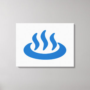 Onsen ♨ Hot Spring 温 泉 Japans teken Canvas Afdruk