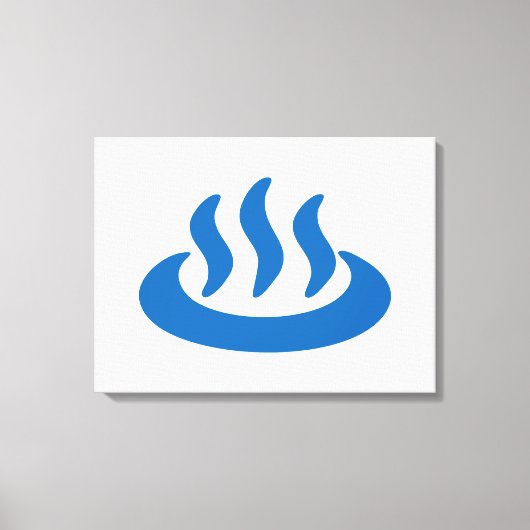 Onsen ♨ Hot Spring 温 泉 Japans teken Canvas Afdruk (Voorkant)