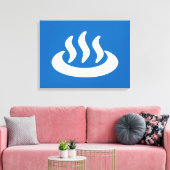 Onsen ♨ Hot Spring 温 泉 Japans teken Canvas Afdruk (Insitu (Woonkamer))