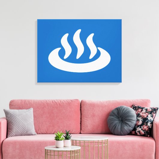 Onsen ♨ Hot Spring 温 泉 Japans teken Canvas Afdruk (Insitu (Woonkamer))