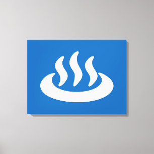 Onsen ♨ Hot Spring 温 泉 Japans teken Canvas Afdruk