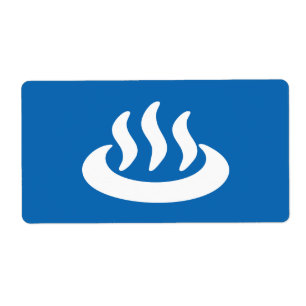 Onsen ♨ Hot Spring 温 泉 Japans teken Etiket