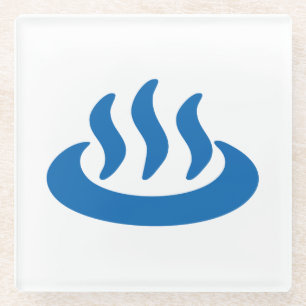 Onsen ♨ Hot Spring 温 泉 Japans teken Glazen Onderzetter
