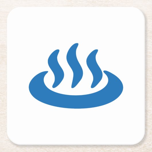 Onsen ♨ Hot Spring 温 泉 Japans teken Kartonnen Onderzetters (Voorkant)
