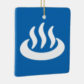 Onsen ♨ Hot Spring 温 泉 Japans teken Keramisch Ornament (Rechts)