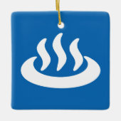 Onsen ♨ Hot Spring 温 泉 Japans teken Keramisch Ornament (Voorkant)