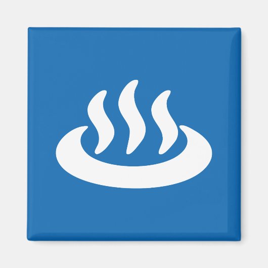 Onsen ♨ Hot Spring 温 泉 Japans teken Magneet (Voorkant)