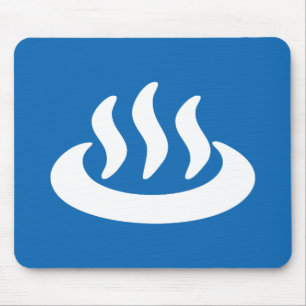 Onsen ♨ Hot Spring 温 泉 Japans teken Muismat