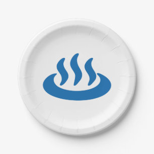 Onsen ♨ Hot Spring 温 泉 Japans teken Papieren Bordje