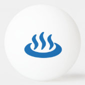 Onsen ♨ Hot Spring 温 泉 Japans teken Pingpongbal (Voorkant)