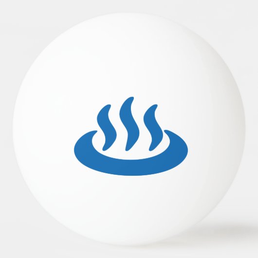 Onsen ♨ Hot Spring 温 泉 Japans teken Pingpongbal (Voorkant)