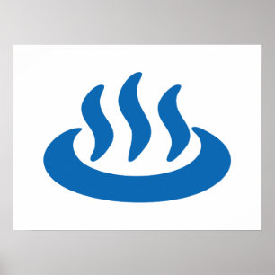 Onsen ♨ Hot Spring 温 泉 Japans teken Poster