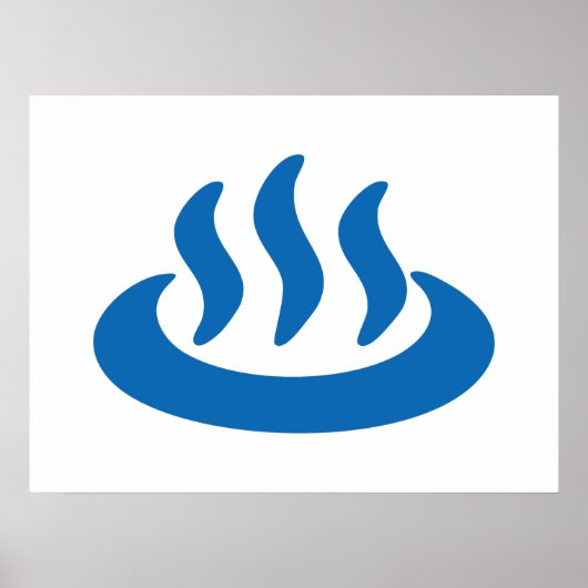 Onsen ♨ Hot Spring 温 泉 Japans teken Poster (Voorkant)