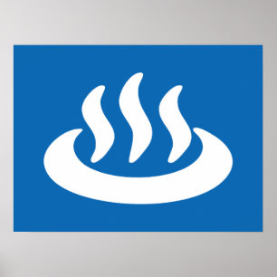 Onsen ♨ Hot Spring 温 泉 Japans teken Poster