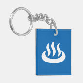 Onsen ♨ Hot Spring 温 泉 Japans teken Sleutelhanger (Voorkant Links)