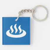 Onsen ♨ Hot Spring 温 泉 Japans teken Sleutelhanger (Achterkant)